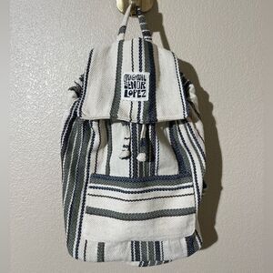 Original Senor Lopez Backpack with Black, White, and Gray Stripes